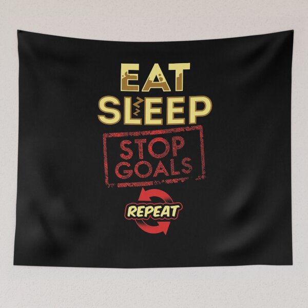 Item preview, Eat sleep stop goal repeat - goalie designed and sold by Captain Mood.