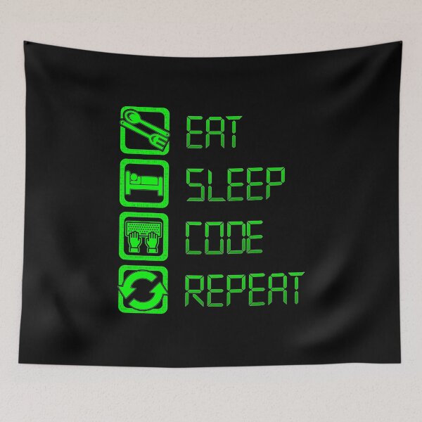 Item preview, Eat sleep code repeat - funny programmer designed and sold by Captain Mood.