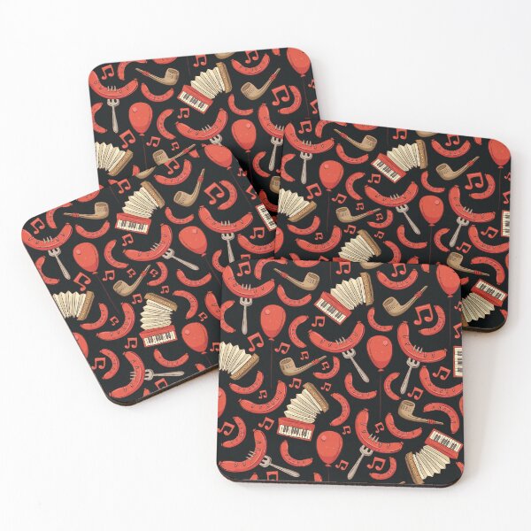 Item preview, Bratwurst and Music Oktoberfest Pattern (Black) designed and sold by Geo De la Cruz.