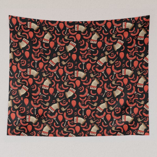 Item preview, Bratwurst and Music Oktoberfest Pattern (Black) designed and sold by Geo De la Cruz.