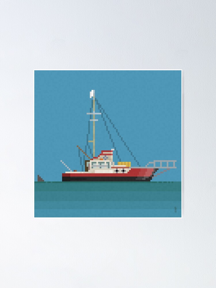 Thumbnail 1 of 3, Poster, Pixel Fishing Boat designed and sold by TheRandomFactor.