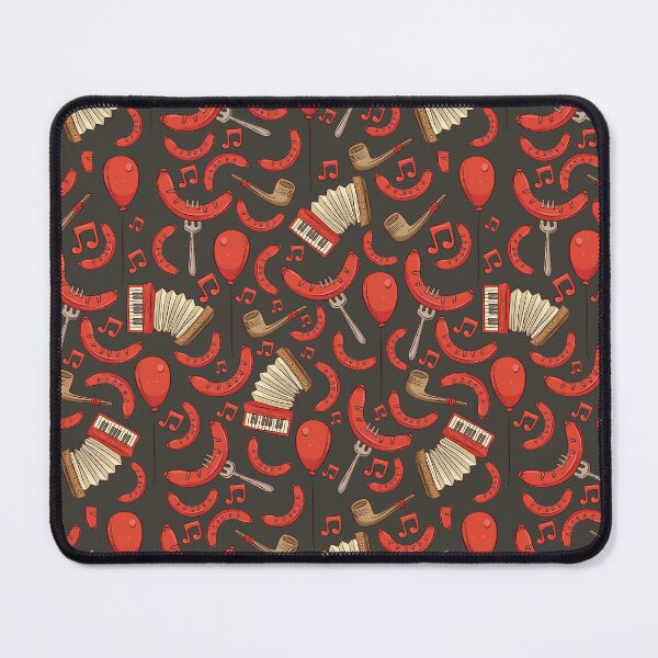Item preview, Bratwurst and Music Oktoberfest Pattern (Charcoal) designed and sold by Geo De la Cruz.