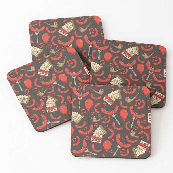 Item preview, Bratwurst and Music Oktoberfest Pattern (Charcoal) designed and sold by Geo De la Cruz.