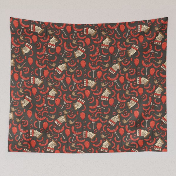 Item preview, Bratwurst and Music Oktoberfest Pattern (Charcoal) designed and sold by Geo De la Cruz.