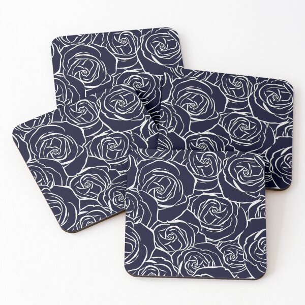 Item preview, Dark blue rose seamless pattern designed and sold by DesignsByMadiha.