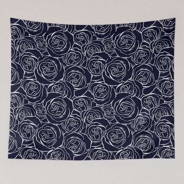 Item preview, Dark blue rose seamless pattern designed and sold by DesignsByMadiha.