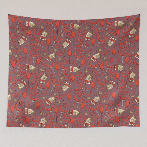 Item preview, Bratwurst and Music Oktoberfest Pattern (Grape) designed and sold by Geo De la Cruz.