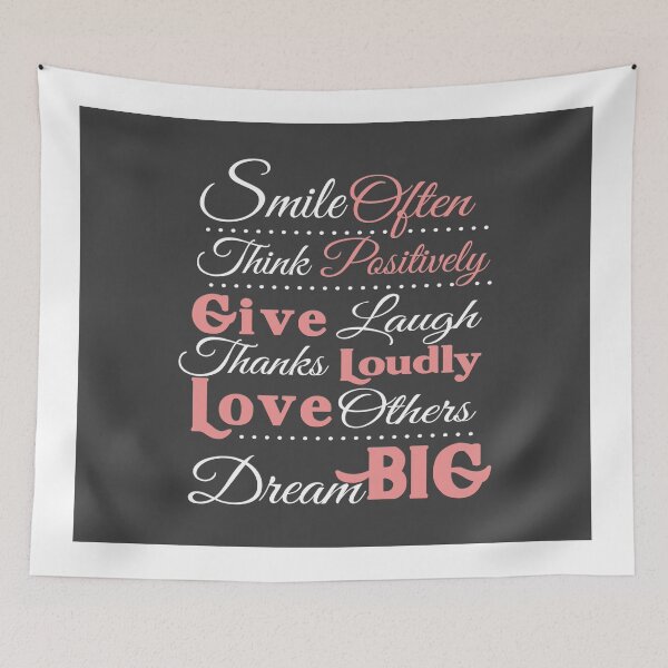 Item preview, Smile Often Think Positively Dream Big Inspirational Typography Quote Design designed and sold by creativeideaz.