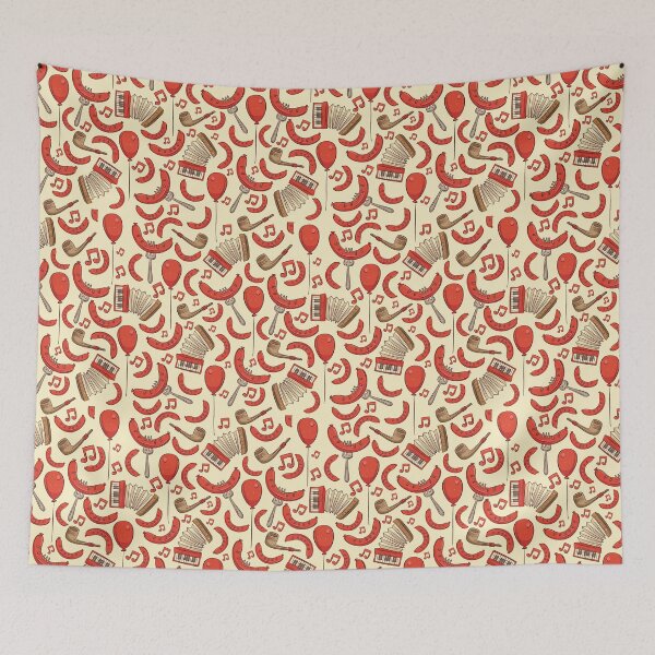 Item preview, Bratwurst and Music Oktoberfest Pattern (Cream) designed and sold by Geo De la Cruz.