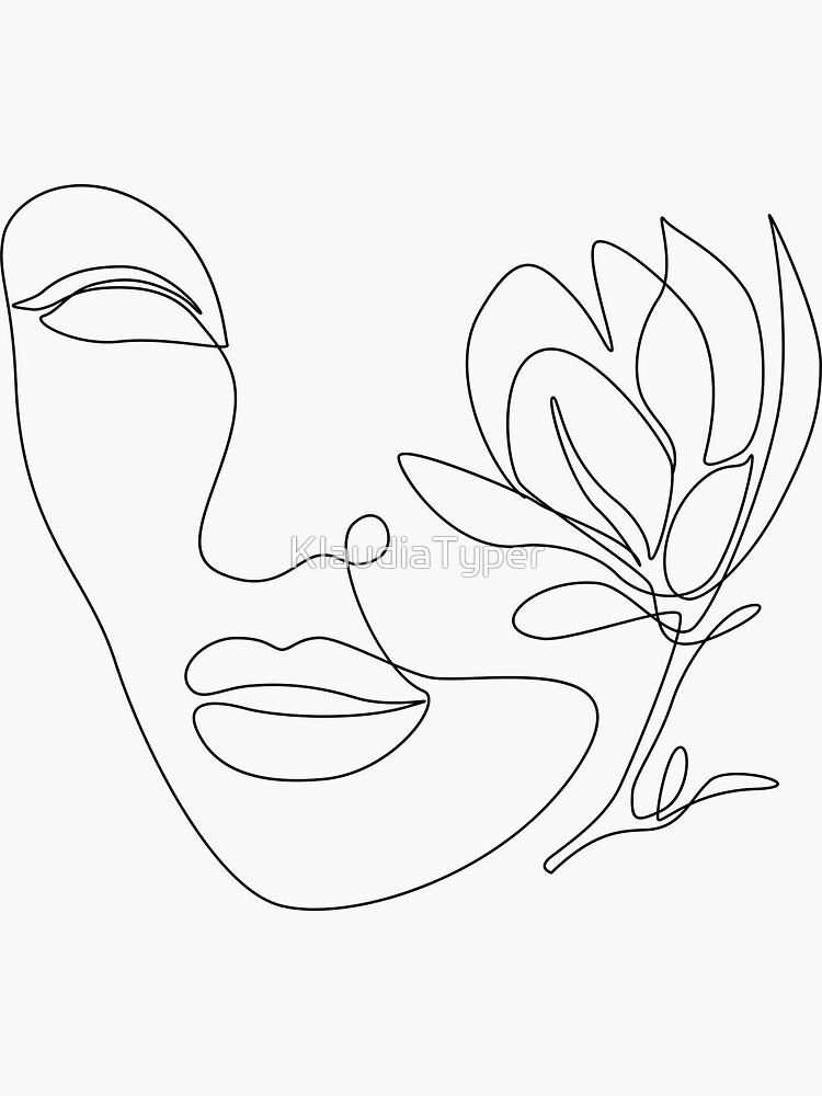 "Flower Face Woman Vector Sensual Self Love" Sticker for Sale by