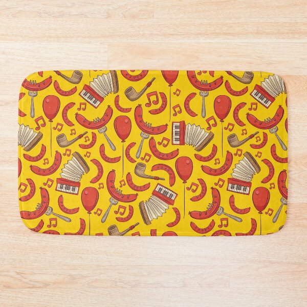 Item preview, Bratwurst and Music Oktoberfest Pattern (Marigold) designed and sold by Geo De la Cruz.
