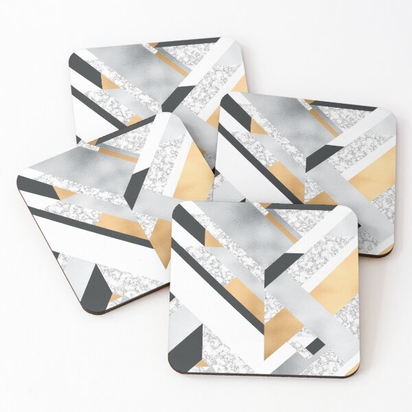 Item preview, Abstract Geo (Black, White, Gold, Silver & Marble) designed and sold by Blue-Banana.