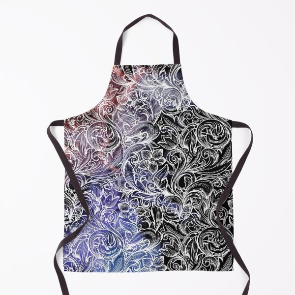 Item preview, Black and white and hint of purple all over print florals designed and sold by SoulthreadzStudio.