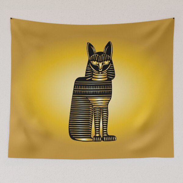 Item preview, Gold Egyptian Cat designed and sold by ArtFactoryAI.