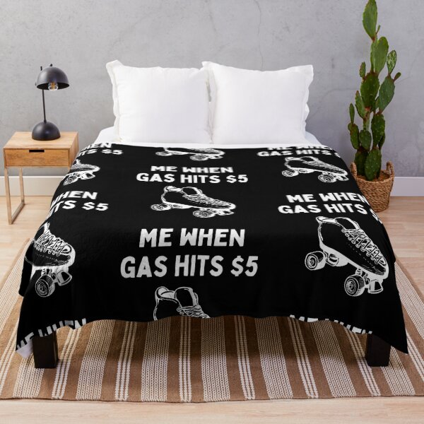 Item preview, Me Once Gas Hits $5 Funny Gas Price Meme Roller Skate designed and sold by Trankix.