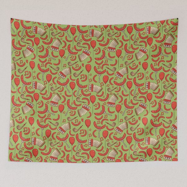 Item preview, Bratwurst and Music Oktoberfest Pattern (Key Lime) designed and sold by Geo De la Cruz.