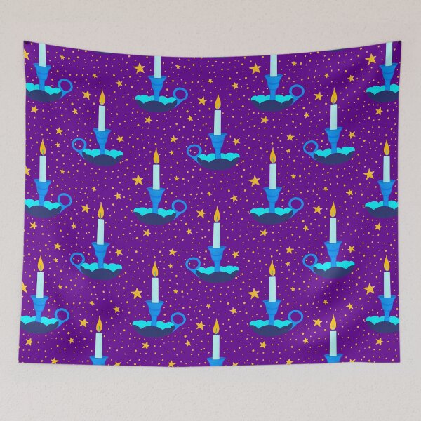 Item preview, Witchy Vintage Candles Halloween Pattern designed and sold by Julie Erin Designs.
