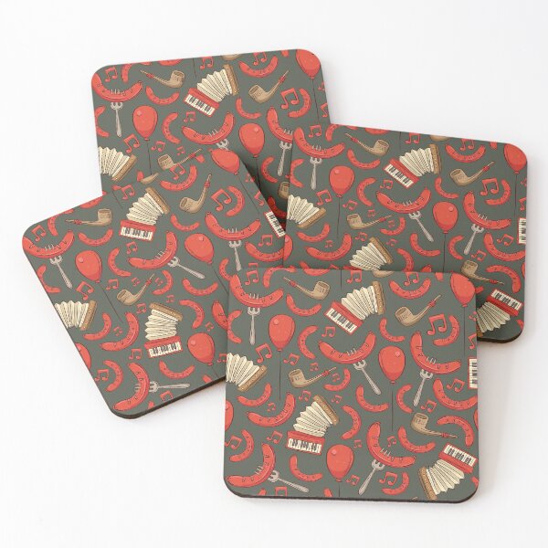Item preview, Bratwurst and Music Oktoberfest Pattern (Pewter) designed and sold by Geo De la Cruz.