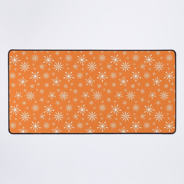 Item preview, White and Orange Snowflake Pattern designed and sold by SilentNoiseArt.