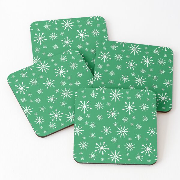 Item preview, White Snowflake Pattern (Green) designed and sold by SilentNoiseArt.