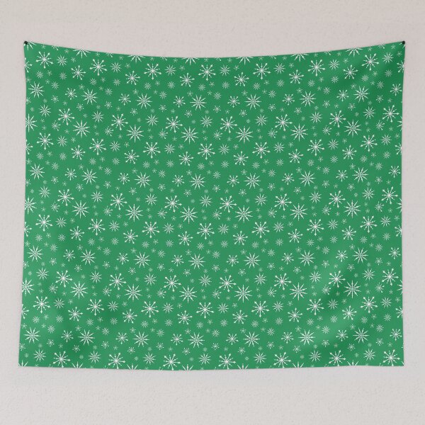 Item preview, White Snowflake Pattern (Green) designed and sold by SilentNoiseArt.
