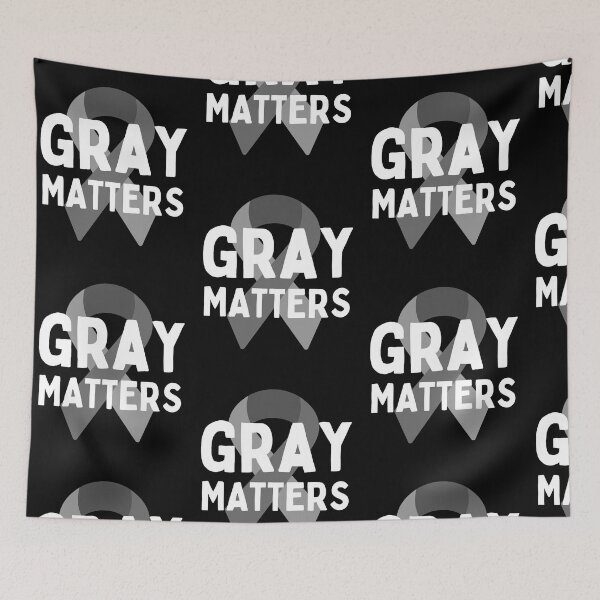Item preview, I Wear Grey For Brain Tumor Awareness Grey Matters Ribbon designed and sold by Trankix.