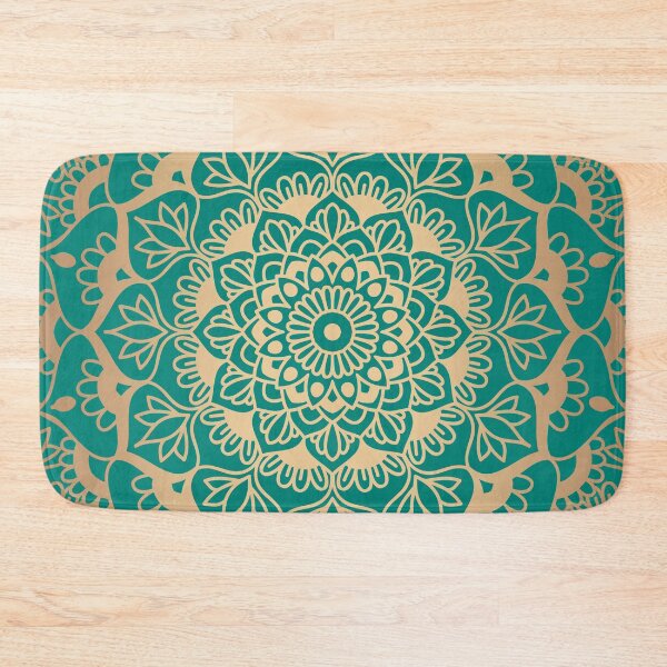 Item preview, Teal and Gold Geometric Mandala designed and sold by Julie Erin Designs.