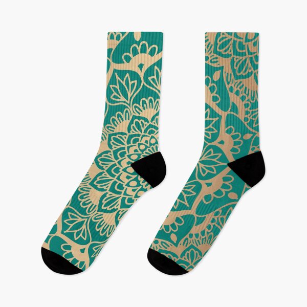 Item preview, Teal and Gold Geometric Mandala designed and sold by Julie Erin Designs.