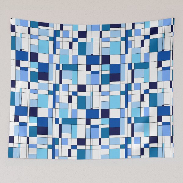Item preview, Mondrian Inspired Blue designed and sold by The Plaid Garden.