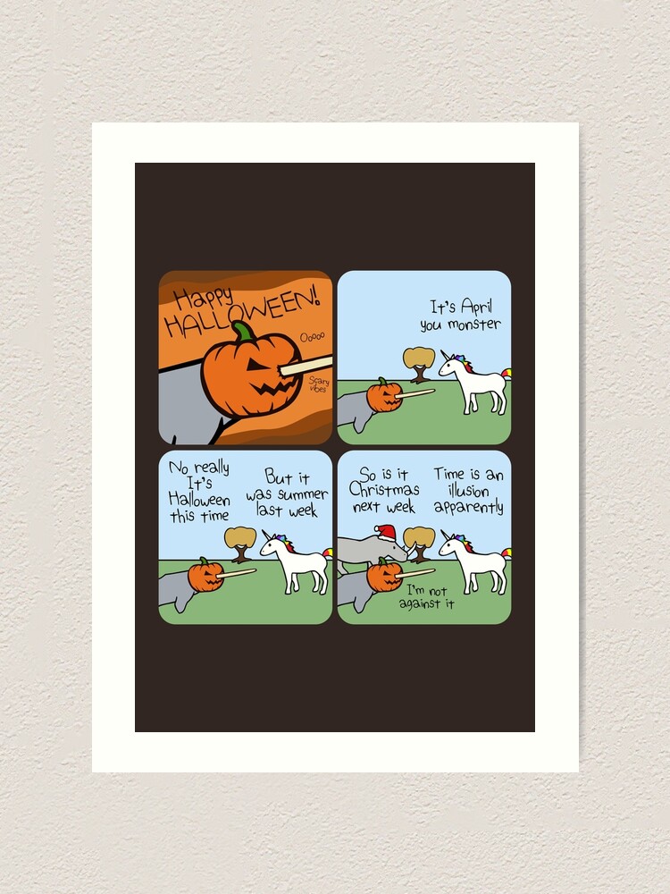 Alternate view of Spooky Season (Horned Warrior Friends) Art Print