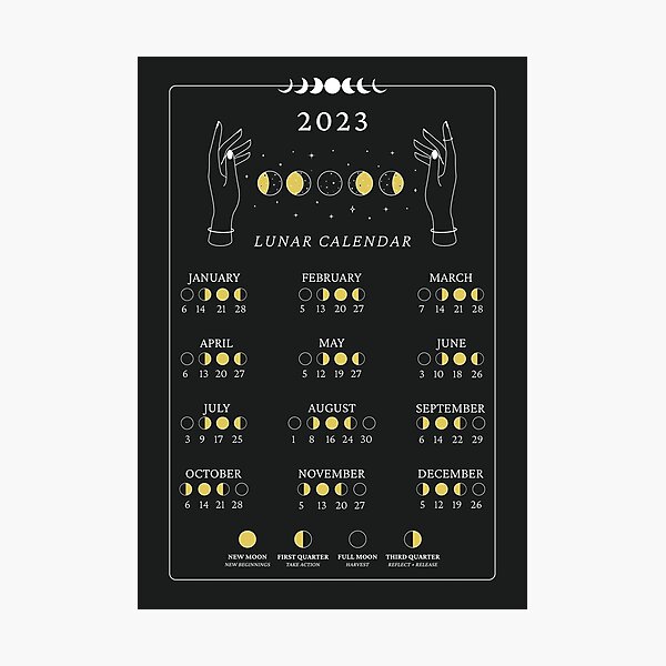 2023 Lunar Calendar, Moon Phase Calendar