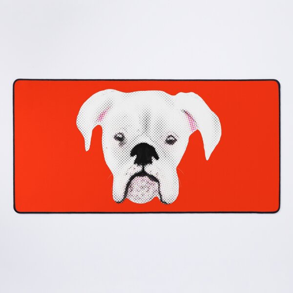 Item preview, WHITE BOXER DOG PUPPY HALFTONE RED designed and sold by GIVENGRACE.ART.