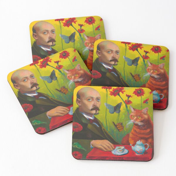 Item preview, Lenin enjoying another cup with a tabby designed and sold by Preet Comrade.
