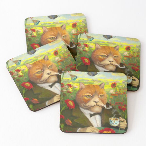 Item preview, Lenin as a tabby cat having a cup of tea  designed and sold by Preet Comrade.