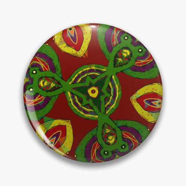 Item preview, Petaaw Dance of the Cowrie Mystical African Patterns Rojo Amarillo Verde designed and sold by Tony Cisse.
