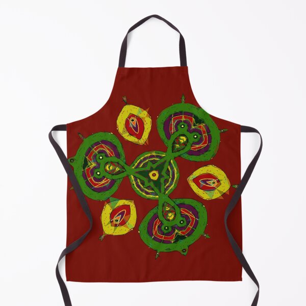 Item preview, Petaaw Dance of the Cowrie Mystical African Patterns Red Yellow Green designed and sold by Tony Cisse.