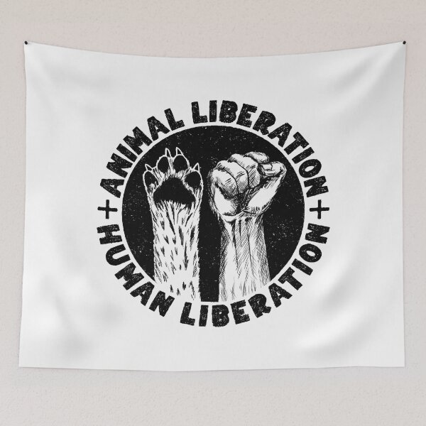 Item preview, ANIMAL LIBERATION HUMAN LIBERATION - Animal Rights Vegan Activism designed and sold by EarthlingTom.