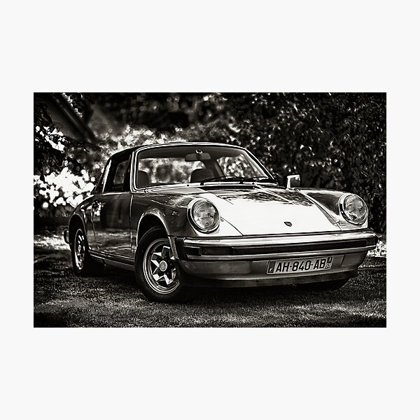 Porsche 911 Targa HDR - B&W Photographic Print