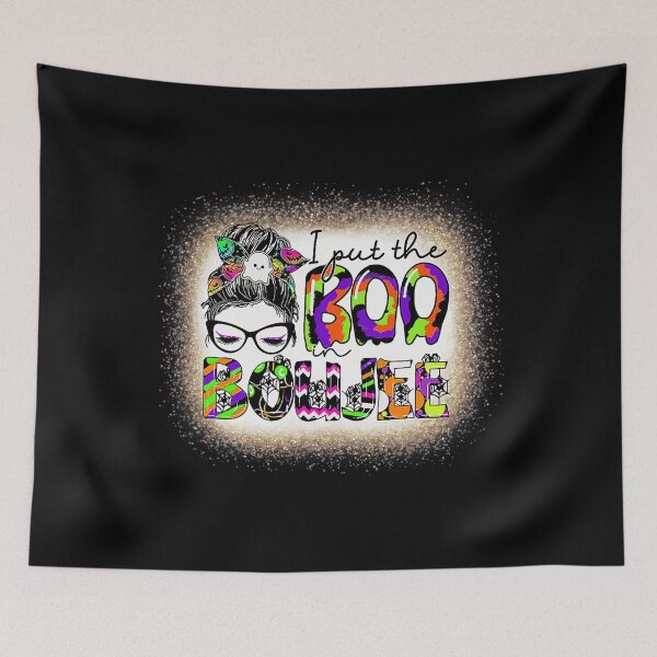 Item preview, I Put The Boo In Boujee Mama Halloween Messy Bun Bleached designed and sold by sorrowfultherma.