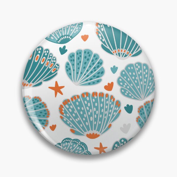 Item preview, Pattern with shells on a white background, painted with dreams of the sea designed and sold by Drozdova.