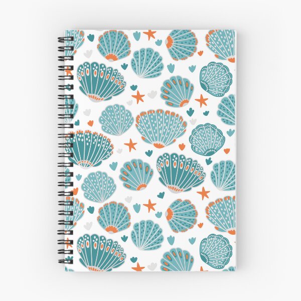 Item preview, Pattern with shells on a white background, painted with dreams of the sea designed and sold by Drozdova.