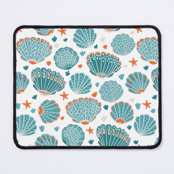 Item preview, Pattern with shells on a white background, painted with dreams of the sea designed and sold by Drozdova.