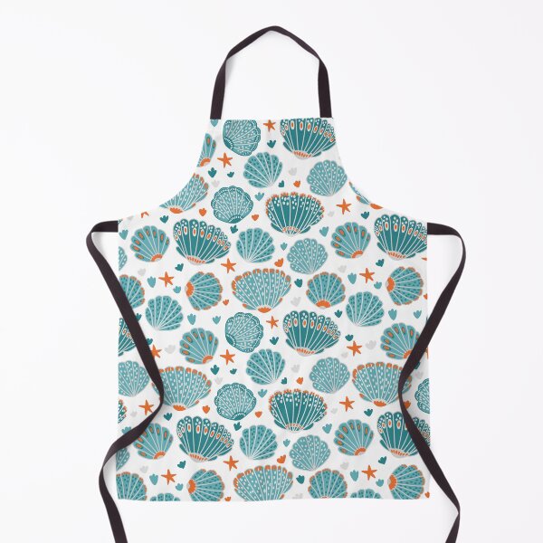 Item preview, Pattern with shells on a white background, painted with dreams of the sea designed and sold by Drozdova.