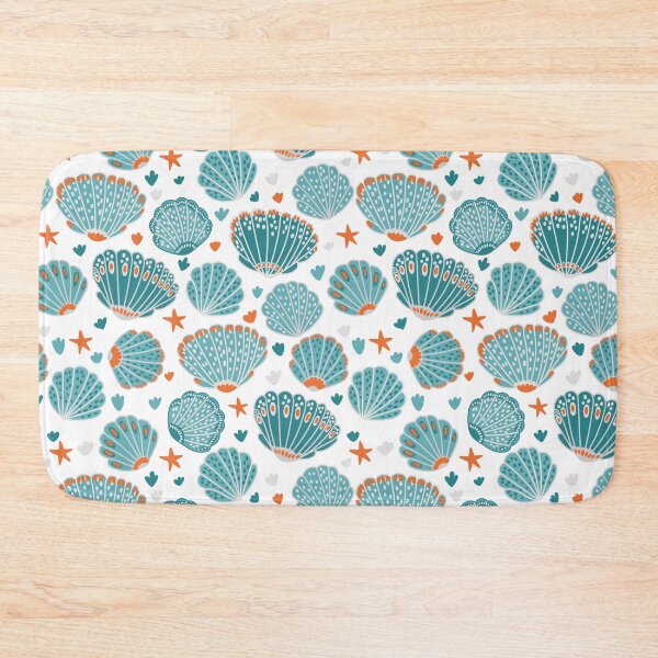 Item preview, Pattern with shells on a white background, painted with dreams of the sea designed and sold by Drozdova.