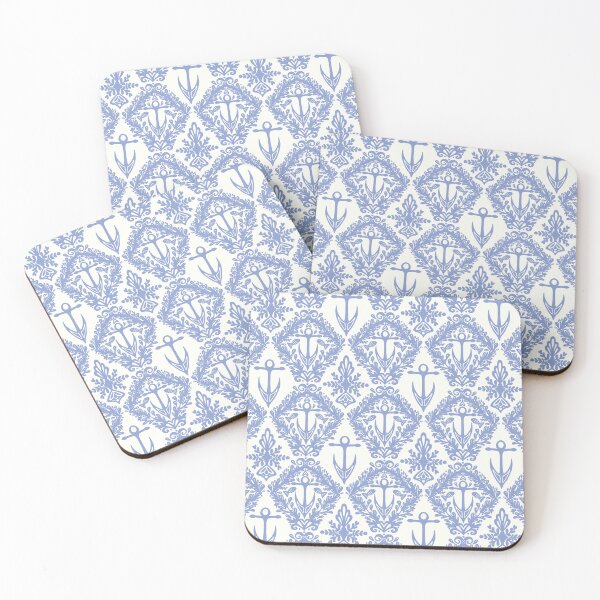 Item preview, Coastal Anchor Damask_Periwinkle Purple designed and sold by AmberMaeJacobs.