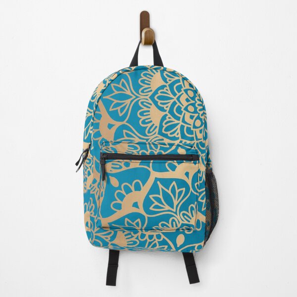 Item preview, Light Blue and Gold Geometric Mandala designed and sold by Julie Erin Designs.