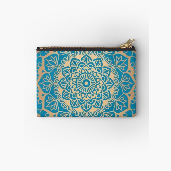 Item preview, Light Blue and Gold Geometric Mandala designed and sold by Julie Erin Designs.