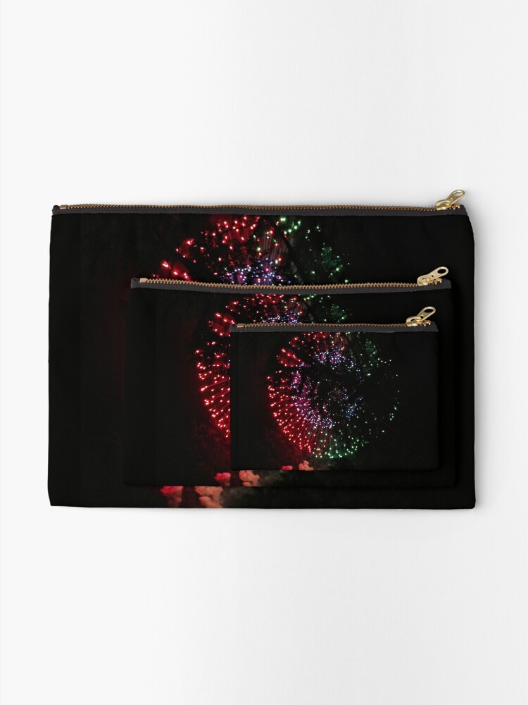Alternate view of Fire Flower Fireworks Zipper Pouch