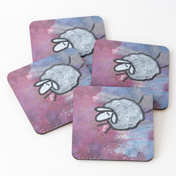 Item preview, UnFolding the Ewe-niverse #38 mixed media and ink painting of sheep designed and sold by ChillonLeachArt.