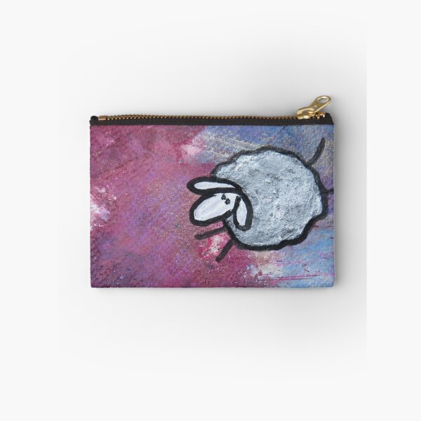Item preview, UnFolding the Ewe-niverse #38 mixed media and ink painting of sheep designed and sold by ChillonLeachArt.